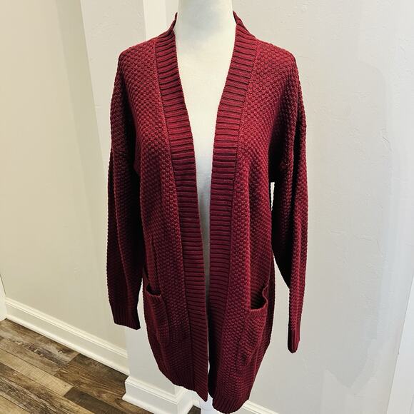 Gap Sweaters - Gap Long Sleeve Open Front Cardigan Sweater Women’s Small Red Pockets (A0130)